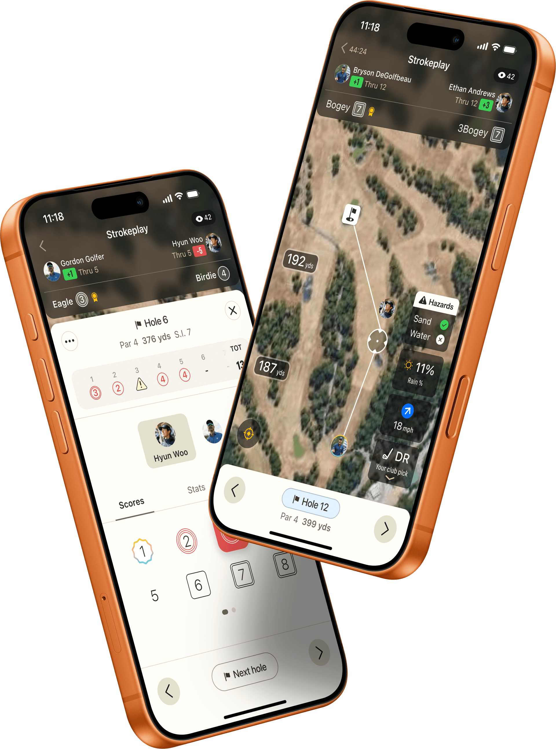 Parfour mobile app GPS and scoring screens